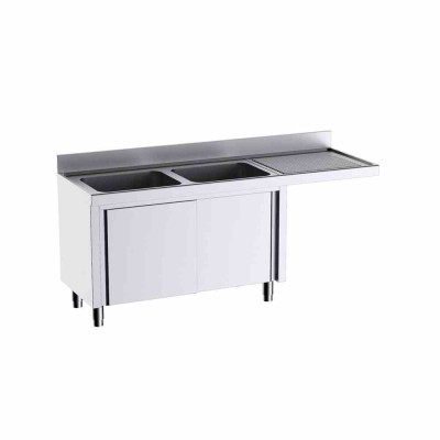 DISTFORM - Meuble à portes avec plonge L187552D 1800x700 espace pour lave-vaisselle