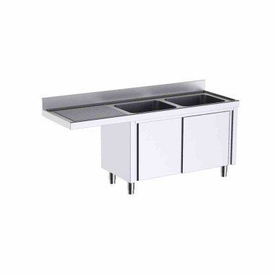 DISTFORM - Meuble à portes avec plonge L187552I 1800x700 espace pour lave-vaisselle