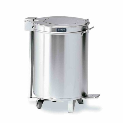 DISTFORM - Poubelle à 2 roulettes avec couvercle à pédale (capacité 50 L)