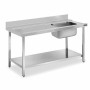 DISTFORM - Table murale entrée de prélavage bac à droite et étagère 1600x750x850