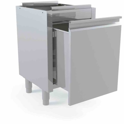 DISTFORM - Meuble trémie 500x600x850 rectangulaire pour déchets avec fixation pour sacs