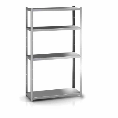 DISTFORM - Étagère sur pied inox 1,5 mm 1400x500x2000 mm omégas de renfort 6 niveaux