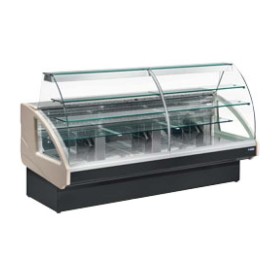 DIAMOND - Fin de série - Comptoir vitrine réfrigéré statique chargement à tiroirs sans réserve L. 2900 mm
