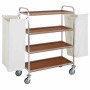 DIAMOND - Chariot à linge inox, 4 niveaux, avec 2 sacs - chêne foncé