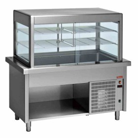 DIAMOND - Élément top/vitrine réfrigerée sur meuble ouvert 4x GN1/1