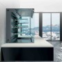 DIAMOND - Mural avec top/vitrine carrée 3 niveaux ouverte (rideau), réfrigéré, ventilé, 4x GN1/1