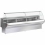 DIAMOND - Comptoir vitrine réfrigéré vitre bombée, ventilé, avec réserve - GRIS/BLANC L. 1040 mm