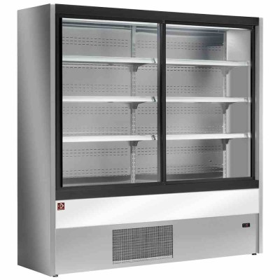DIAMOND - Murale réfrigéré, ventilé, avec portes coulissantes en verres - GRIS/BLANC L. 1500 mm