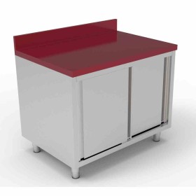 COMBISTEEL - Table de découpe avec portes coulissantes L. 1200 mm P. 700 mm
