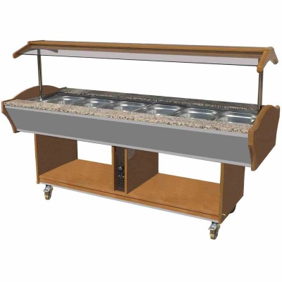 COMBISTEEL - Buffet chaud 6x GN 1/1 2200 x 900 x 850 mm