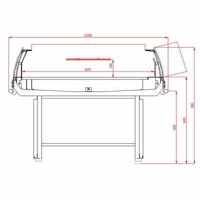 COMBISTEEL - Îlot de refroidissement avec couvercle en verre 1.3