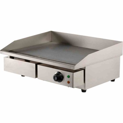 COMBISTEEL - Plaque grille électrique inox lisse 550 x 470 x 230 mm