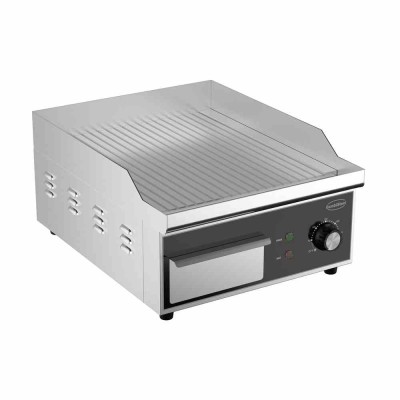 COMBISTEEL - Plaque grille électrique inox rainuré 360 x 450 x 220 mm