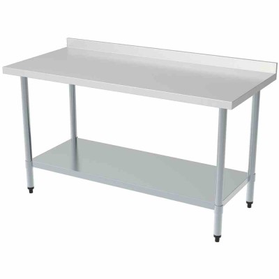 COMBISTEEL - Plan de travail étagère bord relevé démontable L. 1000 mm P. 700 mm