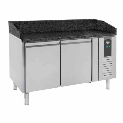 COMBISTEEL - Table à pizza 2 portes granit noir 1510 x 800 x 1000 mm