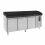COMBISTEEL - Table à pizza 3 portes granit noir 2025 x 800 x 1000 mm