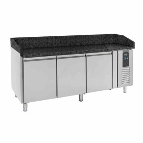 COMBISTEEL - Table à pizza 3 portes granit noir 2025 x 800 x 1000 mm