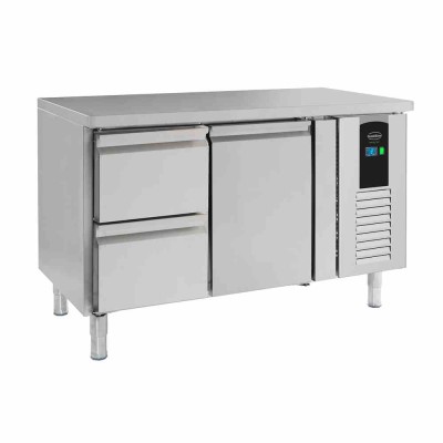 COMBISTEEL - Table réfrigérée positive 1 porte et 2 tiroirs ENERGY LINE L. 1360 mm P. 700 mm