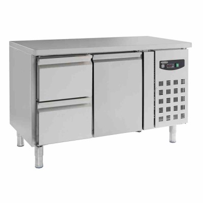 COMBISTEEL - Table réfrigérée positive 1 porte et 2 tiroirs L. 1360 mm P. 700 mm