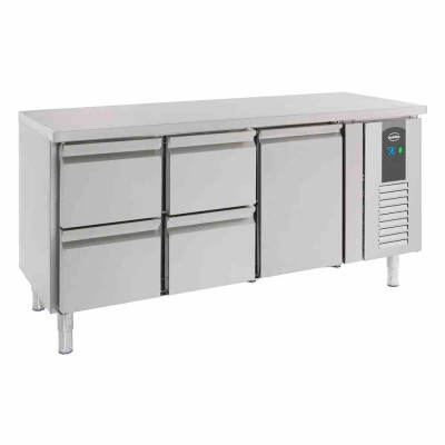 COMBISTEEL - Table réfrigérée positive 1 porte et 4 tiroirs L. 1795 mm P. 700 mm