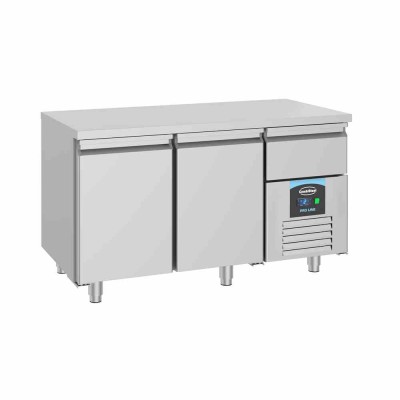 COMBISTEEL - Table réfrigérée positive 2 portes et 1 tiroir L. 1400 mm P. 700 mm