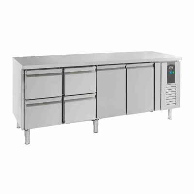COMBISTEEL - Table réfrigérée positive 2 portes et 4 tiroirs L. 2230 mm P. 700 mm