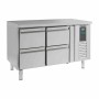 COMBISTEEL - Table réfrigérée positive 4 tiroirs L. 1360 mm P. 700 mm