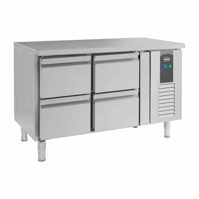 COMBISTEEL - Table réfrigérée positive 4 tiroirs L. 1360 mm P. 700 mm