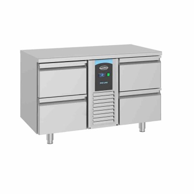 COMBISTEEL - Table réfrigérée positive 4 tiroirs monoblock ENERGY LINE L. 1300 mm P. 700 mm