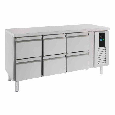 COMBISTEEL - Table réfrigérée positive 6 tiroirs ENERGY LINE L. 1795 mm P. 700 mm