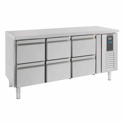 COMBISTEEL - Table réfrigérée positive 6 tiroirs L. 1795 mm P. 700 mm