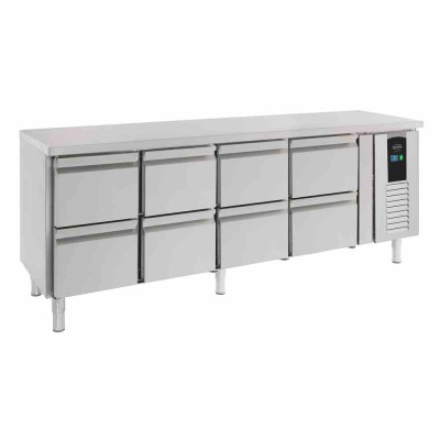 COMBISTEEL - Table réfrigérée positive 8 tiroirs ENERGY LINE L. 2230 mm P. 700 mm