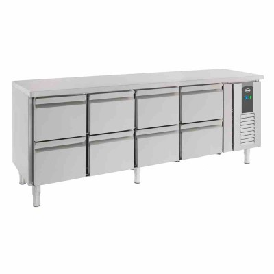 COMBISTEEL - Table réfrigérée positive 8 tiroirs L. 2230 mm P. 700 mm