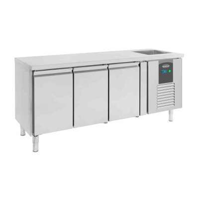 COMBISTEEL - Table réfrigérée positive plonge 3 portes L. 2020 mm P. 700 mm