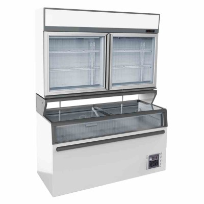COMBISTEEL - Chambre murale frigorifique blanc 2 portes en verre 1454 x 890 x 2110 mm