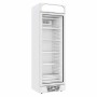 COMBISTEEL - Congélateur 1 porte en verre blanc bandeau lumineux 382 L