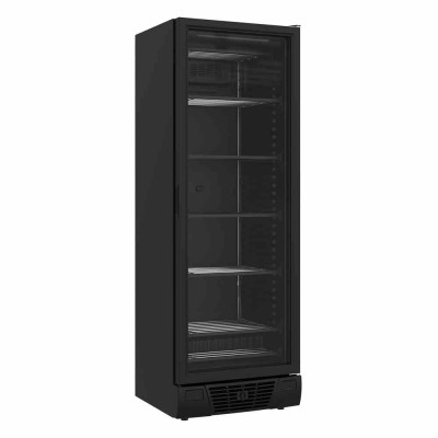 COMBISTEEL - Congélateur 1 porte en verre noir 382 L