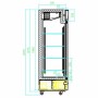 COMBISTEEL - Congélateur 2 portes en verre noir 1079 L