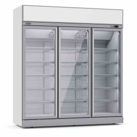 COMBISTEEL - Congélateur 3 portes en verre blanc 1530 L