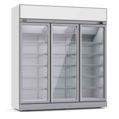 COMBISTEEL - Congélateur 3 portes en verre blanc 1530 L