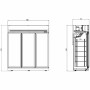 COMBISTEEL - Congélateur 3 portes en verre blanc 1530 L