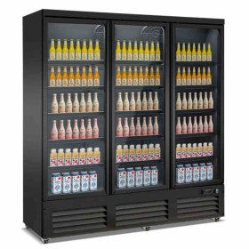 COMBISTEEL - Congélateur 3 portes en verre noir 1500 L