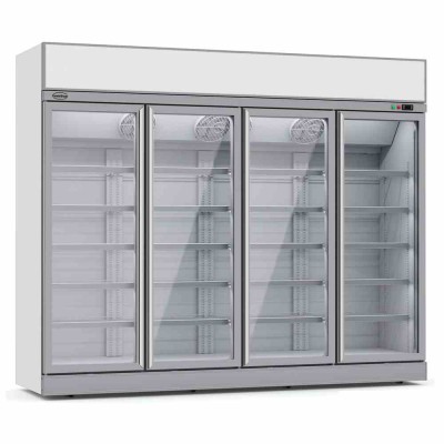 COMBISTEEL - Congélateur 4 portes en verre blanc 2060 L