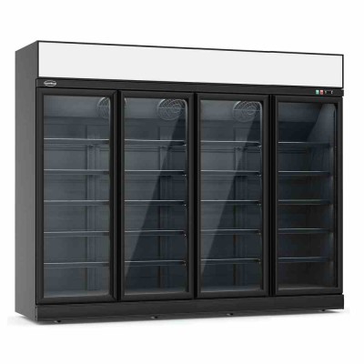 COMBISTEEL - Congélateur 4 portes en verre noir 2060 L