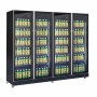 COMBISTEEL - Réfrigérateur 4 portes en verre noir 1608 L