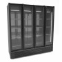 COMBISTEEL - Réfrigérateur 4 portes en verre noir 1850 L