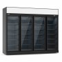 COMBISTEEL - Réfrigérateur 4 portes en verre noir 2060 L