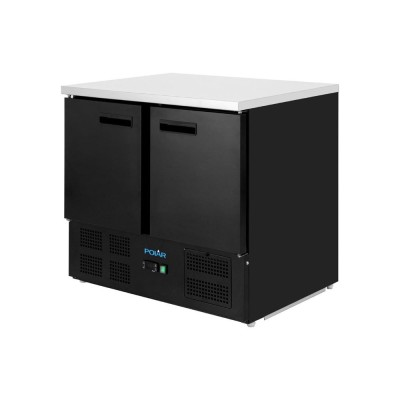 POLAR - Table réfrigérée positive 2 portes série G noire 257 L