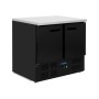 POLAR - Table réfrigérée positive 2 portes série G noire 257 L
