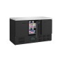 POLAR - Table réfrigérée positive 3 portes série G noire 400 L